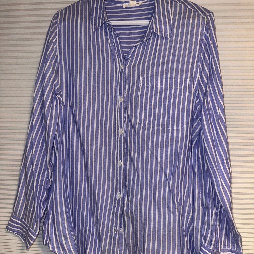BeachLunchLounge Collection Blue Striped Shirt